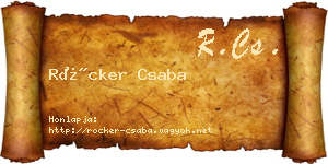 Röcker Csaba névjegykártya