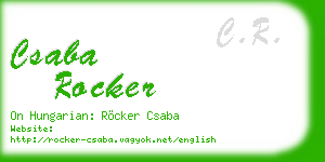 csaba rocker business card